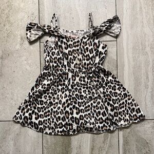 The Children's Place Leopard Cold-Shoulder Tank Top - Beige, Black, Brown